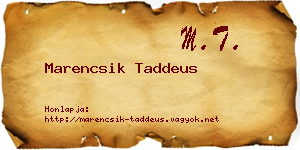 Marencsik Taddeus névjegykártya